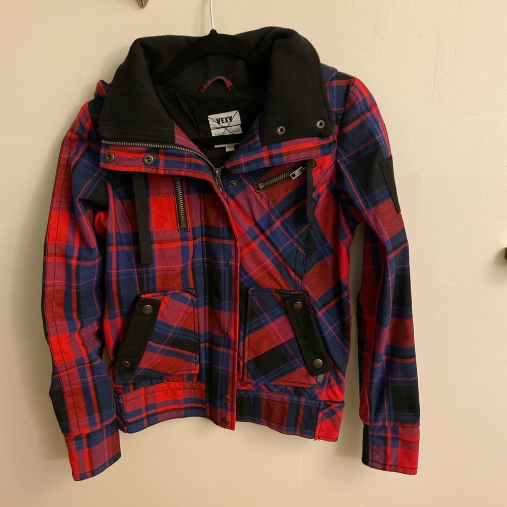 Vexy Plaid Zip Up Jacket